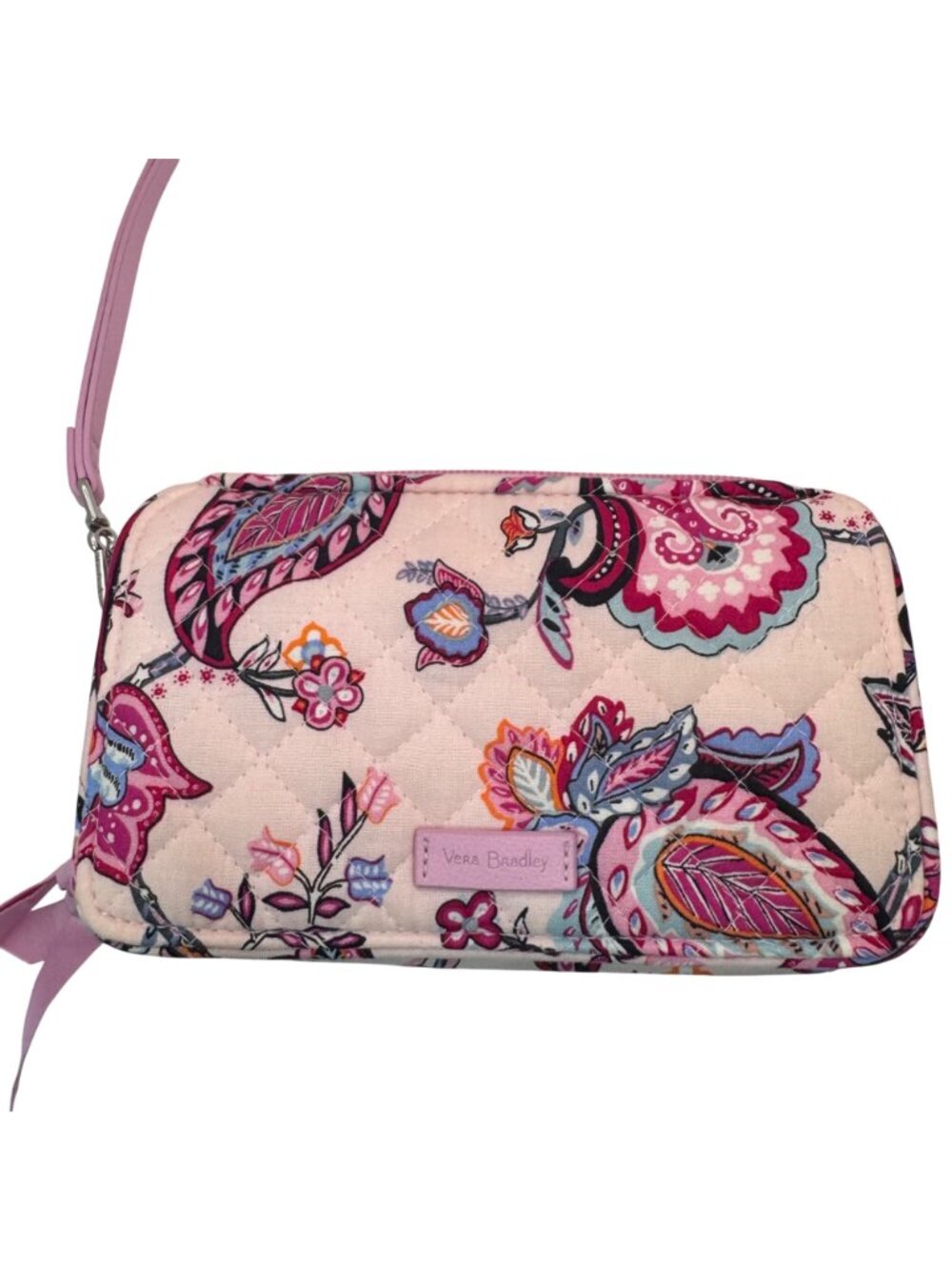 All in One Crossbody Vera Bradley RFID Wristlet Wallet Felicity Paisley Floral - Picture 9 of 13